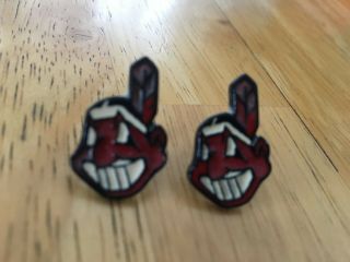 Chief Wahoo Cleveland Indians Baseball Post Stud Earrings 2 Mlb