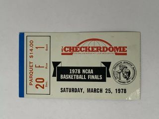 1978 Ncaa Final Four Semifinals Ticket Stub Kentucky Duke Arkansas Norte Dame