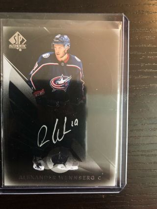 2018 - 19 Sp Authentic Silver On Black Auto Alexander Wennberg Ssp On Card