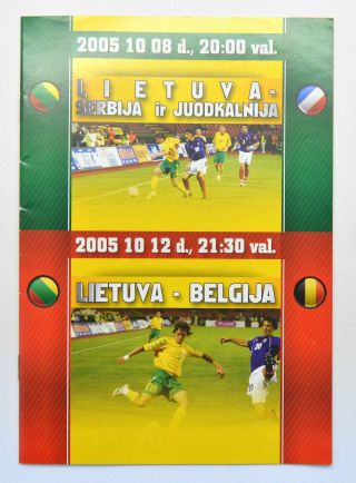 2005 Lithuania Vs Serbia And Montenegro Belgium Football Programme