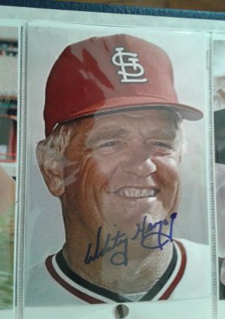 Whitey Herzog Autographed 4x6 Photo St.  Louis Cardinals
