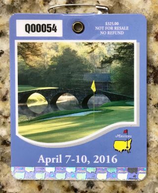 2016 Masters Augusta National Golf Club Badge Ticket Danny Willett Low 2 Digit