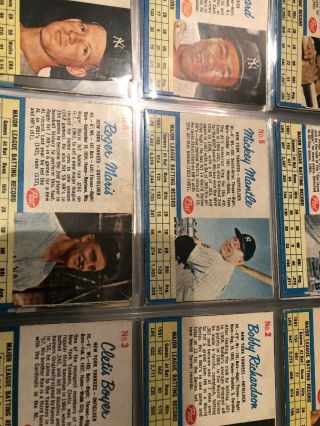 Wow Complete 1962 Post Cereal Baseball Card Set 12
