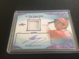 Shohei Ohtani 2019 Leaf Itg In The Game Auto Jersey Relic 