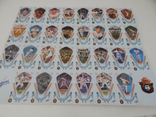 Smokey Bear 1988 La Los Angeles Dodgers Baseball Cards Uncut Sheet Of 32 Mlb