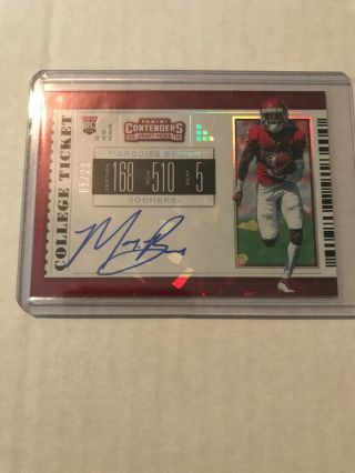 2019 Contenders Draft College Ticket Cracked Ice Auto RC MARQUISE BROWN /23 2