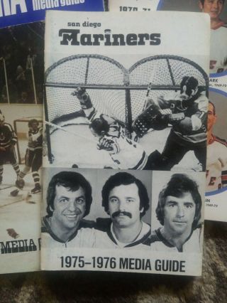 1975 - 76 San Diego Mariners Media Guide Yearbook 1976 Wha Hockey Program