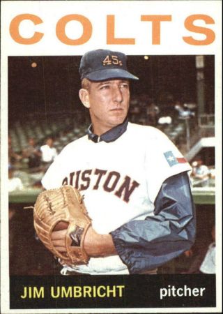 1964 Topps Houston Colt.  45s Baseball Card 389 Jim Umbricht - Ex - Mt