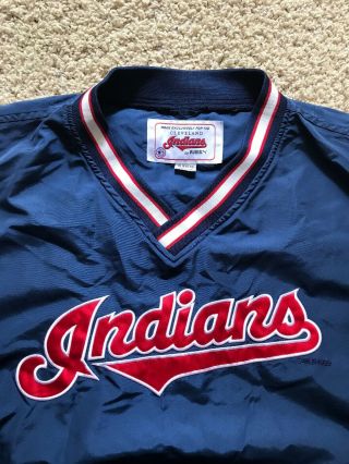 Vintage 90’s Men’s Cleveland Indians MLB Pullover Sewn Jacket Size XL 3