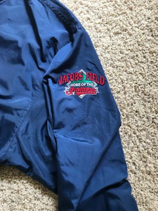 Vintage 90’s Men’s Cleveland Indians MLB Pullover Sewn Jacket Size XL 4