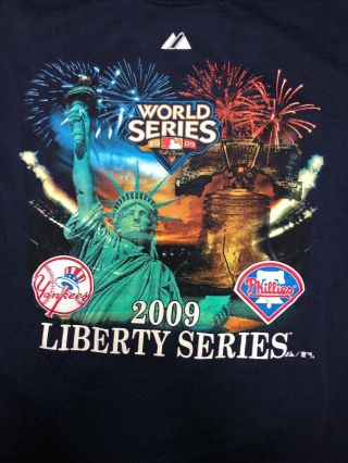 World Series 2009 York Yankees Vs Phillies Liberty Series T - Shirt Size L