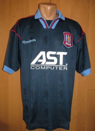Aston Villa 1995/1996/1997 Away Football Shirt Soccer Jersey England Reebok (l)