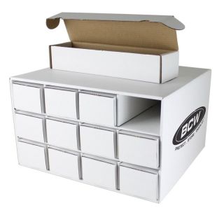 1x Bcw Card House With 12x 800 Count Corrugated Cardboard Storage Boxes