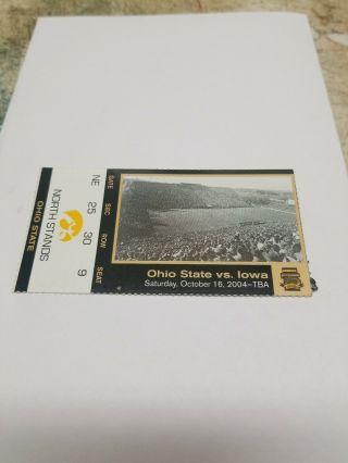 2004 Ticket Ohio State At Iowa College Football Kinnick Iowa Stadium 75th Year