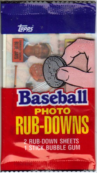 1984 Topps Rub Downs Baseball 36 Cello Packs In Poly Bag $8.  00
