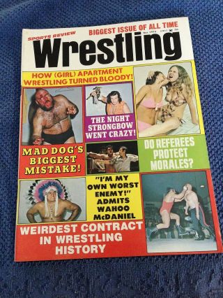 Wrestling Sports Review 12/73 - Apartment Wrestling,  Wahhoo Mcdaniel,  Morales,