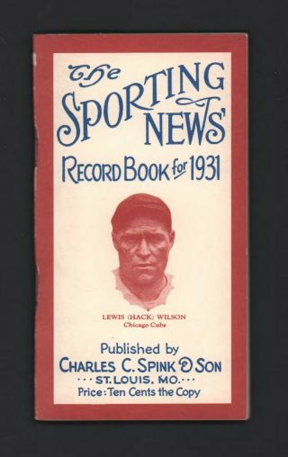 1931 Sporting News Record Book (horton Reprint)