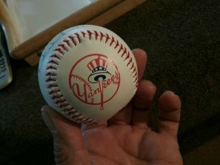 Derek Jeter signed Yankee baseball with ball & card case. 5