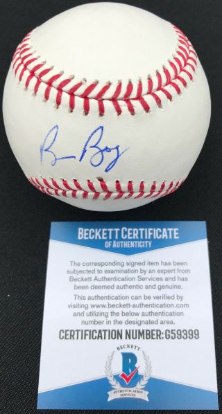 Hof Bruce Bochy San Francisco Giants Signed Romlb Baseball Beckett Bas