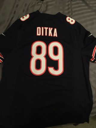 Nike Mike Ditka 89 Chicago Bears Large Jersey Blue Football Mens