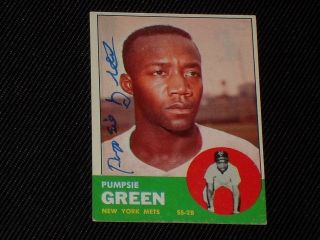 Pumpsie Green 1963 Topps Signed Autographed Card 292 York Mets
