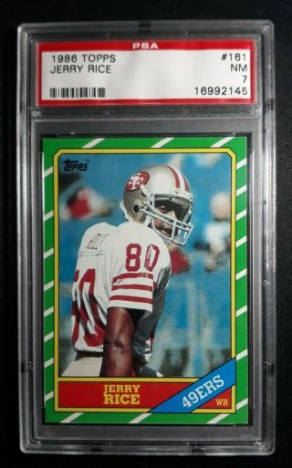 1986 Topps Jerry Rice 161 Psa Graded 7 & 1997 Skybox Metal Universe Jerry Rice
