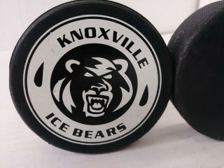Achl Knoxville Ice Bears Team Logo Official Hockey Puck Plus Extra Black Puck
