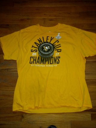 Pittsburgh Penguins 2017 Stanley Cup Champions Shirt Fanatics 3xl Xxxl Yellow