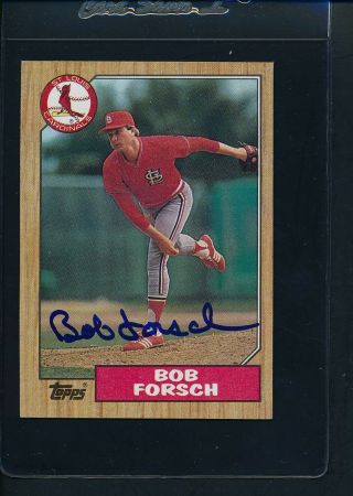 1987 Topps 257 Bob Forsch Cardinals Signed Auto 48941