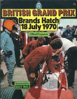 1970 British Grand Prix Race Program,  F1,  Gp,  Won By Jochen Rindt,  Lotus