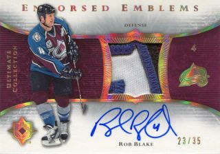 2005 - 06 Ud Ultimate Endorsed Emblems Rob Blake Auto Autograph Patch 23/35
