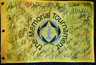 2019 The Memorial Tournament Field Signed Golf Flag 60,  Patrick Cantlay Pat