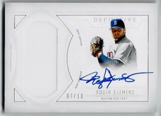 2019 Topps Definitive Autograph Relics Roger Clemens Jersey Relic Auto 4/10