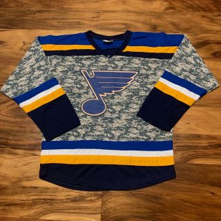 St Louis Blues Digital Camo Nhl Hockey Match Up Jersey Size Xl
