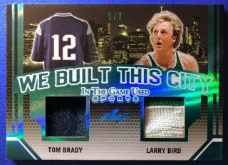 Tom Brady Larry Bird 2019 Leaf Itg Game Patch 5/7 Dual Boston