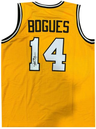 Muggsy Bogues Signed Custom Yellow College Jersey Awm Authenticated Wake Forest