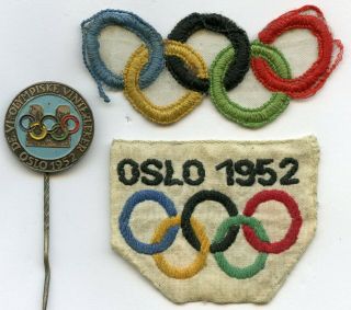 Norway Winter Olympic Oslo 1952 Official Pin Patch Badge