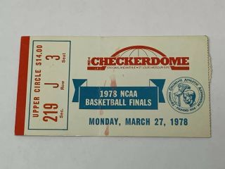 1978 Ncaa Final Four Championship Game Ticket Stub Kentucky Duke Basketball