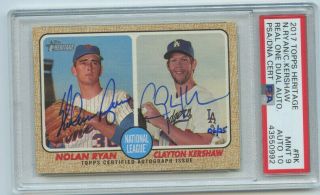 2017 Topps Heritage Dual Autograph Card Nolan Ryan / Clayton Kershaw 06/25