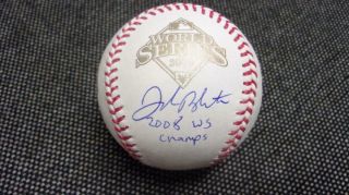 Joe Blanton Philadelphia Phillies Signed 2008 World Series Ws Baseball
