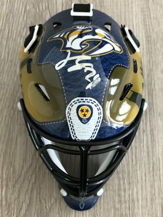 Juuse Saros Signed Autograph Nashville Predators Mini Goalie Mask W/proof