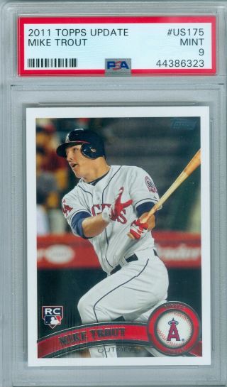 Mike Trout 2011 Topps Update Rc Rookie Us175 Psa 9