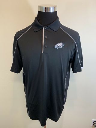 Mens Large Black Nike Dri - Fit On Field Philadelphia Eagles Golf Polo Shirt