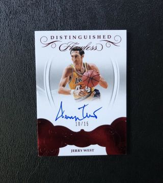 2017 - 18 Panini Flawless Distinguished Jerry West Ruby Auto /15 L.  A.  Lakers Nba