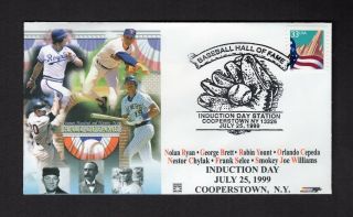 7/25/99 Baseball Hall Of Fame Induction Day Commemorative Cover Usps Photo File