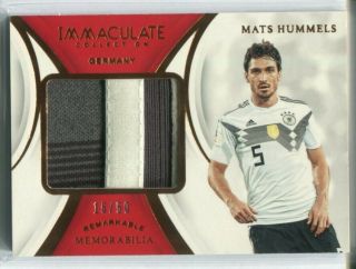 2018 - 19 Ud Immaculate Soccer Mats Hummels Bronze Remarkable Patch 16/50 2col