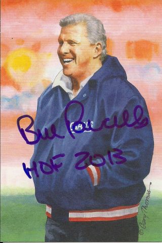 Bill Parcells Giants Goal Line Art Card Signed & " Inscribed " - " Enshrinee Proof "