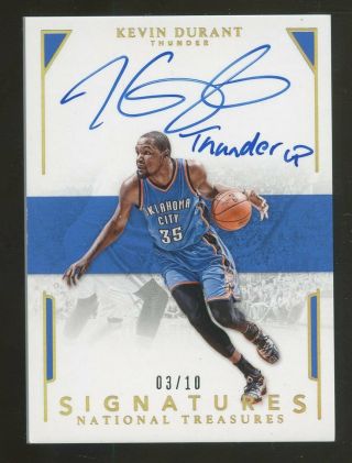 2015 - 16 National Treasures Signatures Kevin Durant " Thunder Up Auto " /10