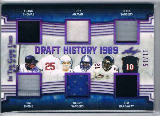 2019 Leaf In The Game Aikman Barry Sanders Deion Frank Thomas,  Jersey /15