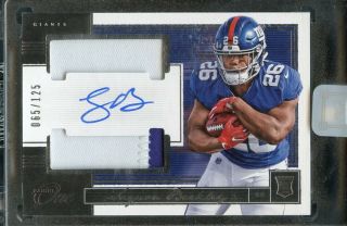 2018 Panini Limited 55 Saquon Barkley Rc Rpa Rookie 2 - Color Patch Auto 065/125